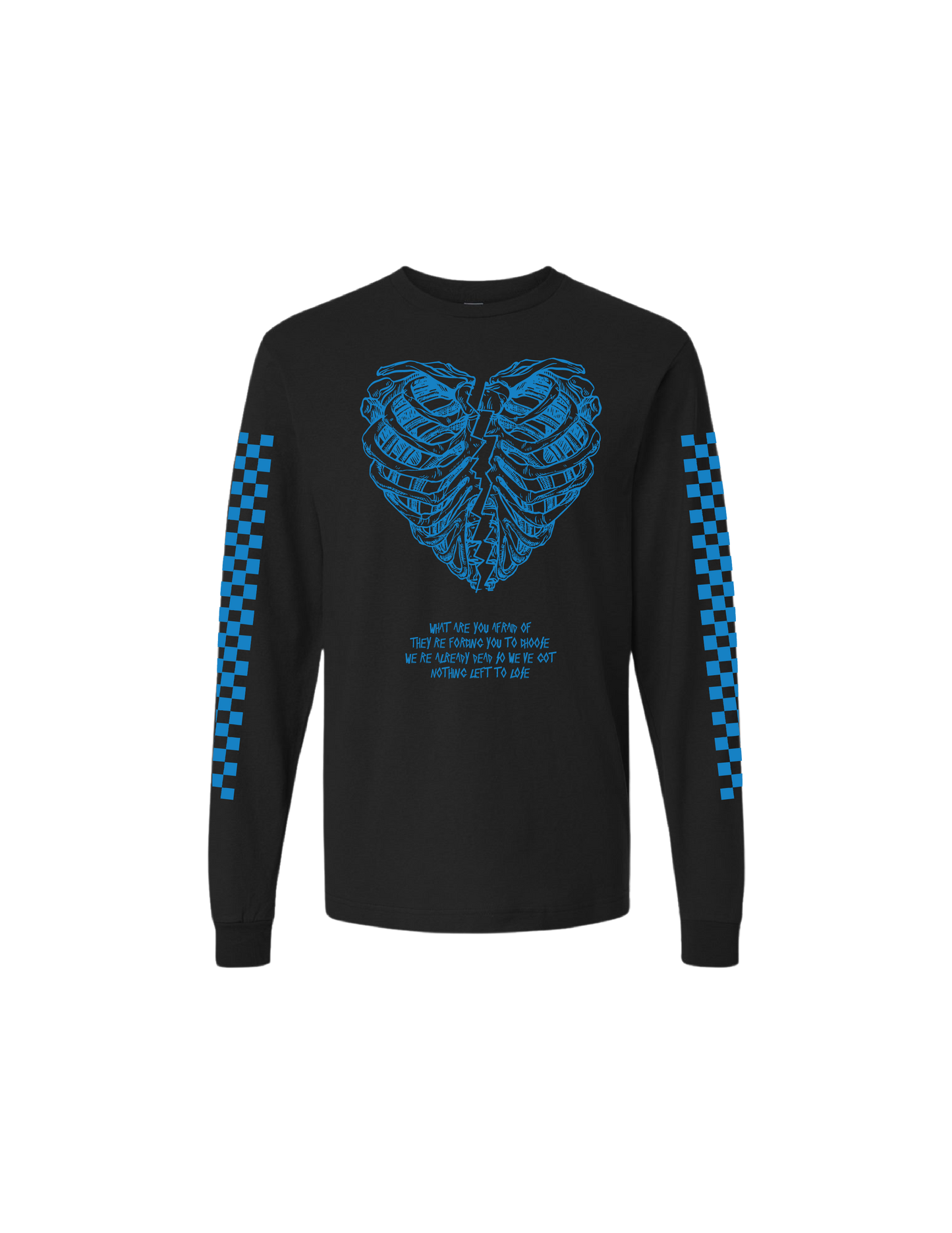 AFRAID LONG SLEEVE T-SHIRT - BLUE